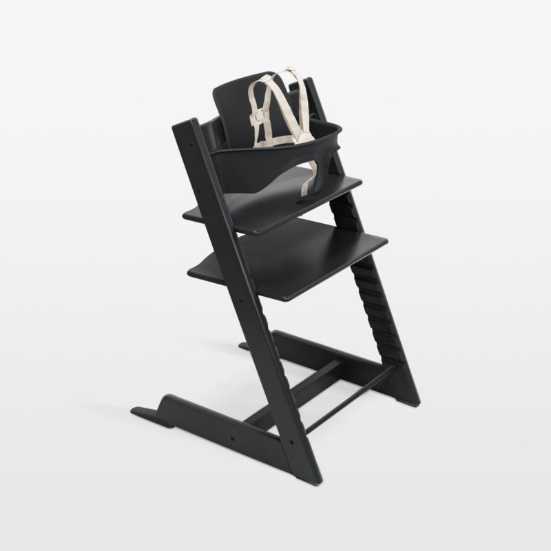 Stokke ® Tripp Trapp ® Black Wood Baby High Chair and Newborn Set Bundle - image 1 of 2