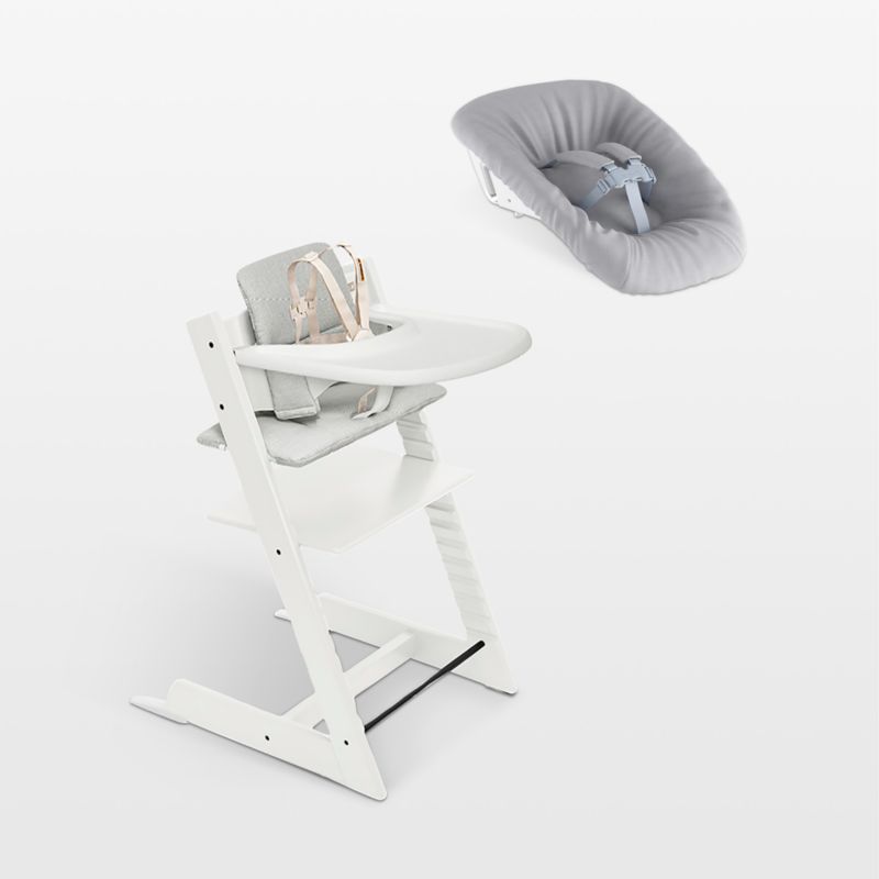 Stokke ® Tripp Trapp ® White Wood Baby High Chair with Cushion and Tray - image 0 of 1