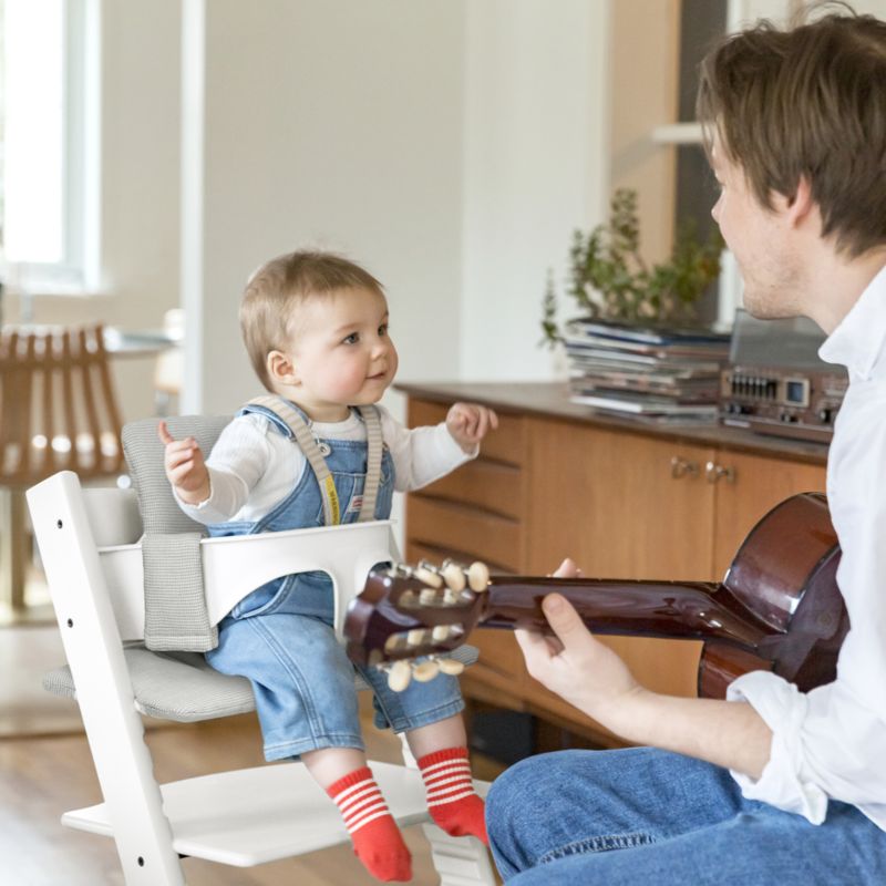 Stokke ® Tripp Trapp ® Complete White Wood Baby High Chair with Nordic Grey Cushion & Tray - image 1 of 4