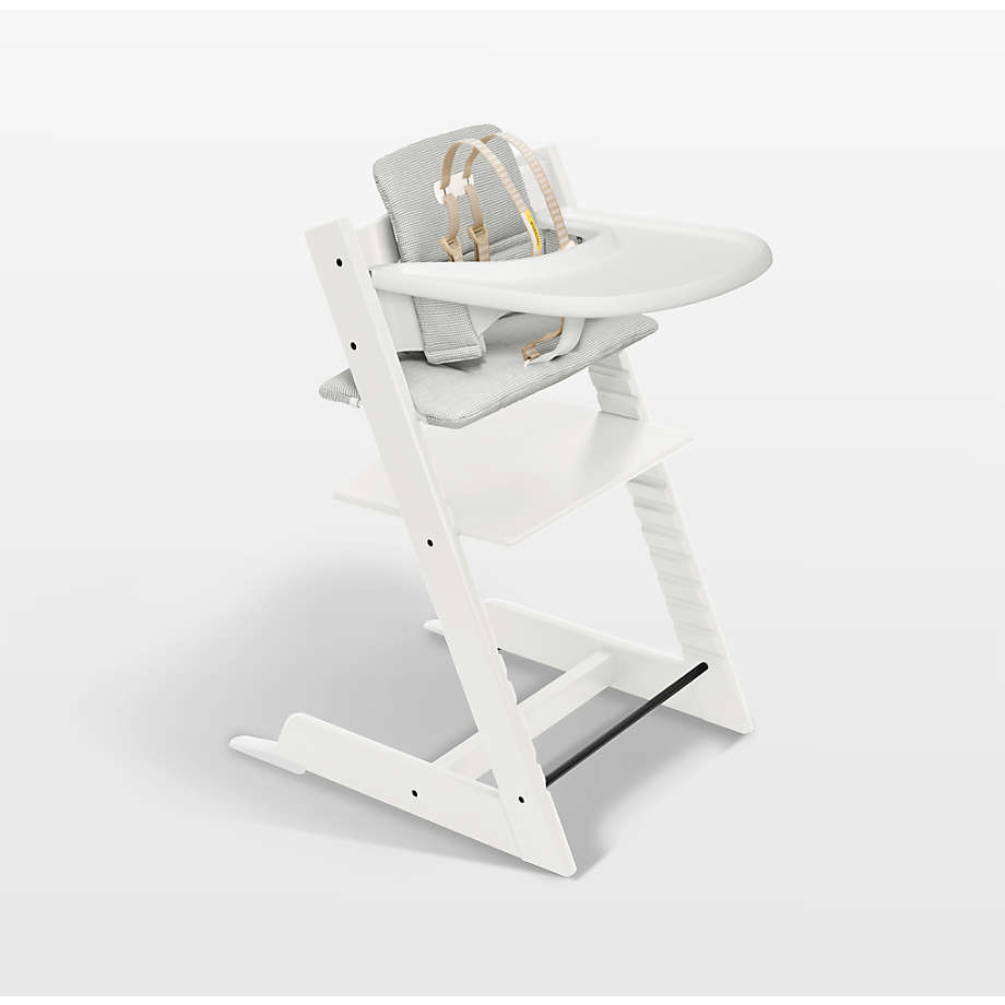 Stokke Tripp Trapp Complete White Wood Baby High Chair with Nordic Grey
