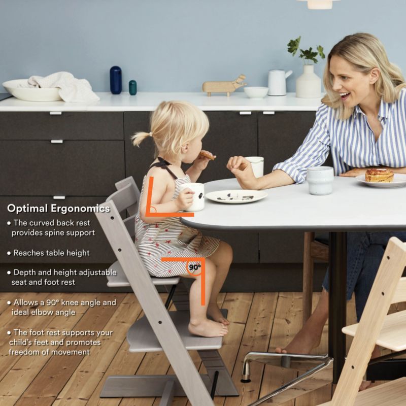 Stokke Tripp Trapp Cashmere Grey Wood Baby High Chair - image 1 of 5