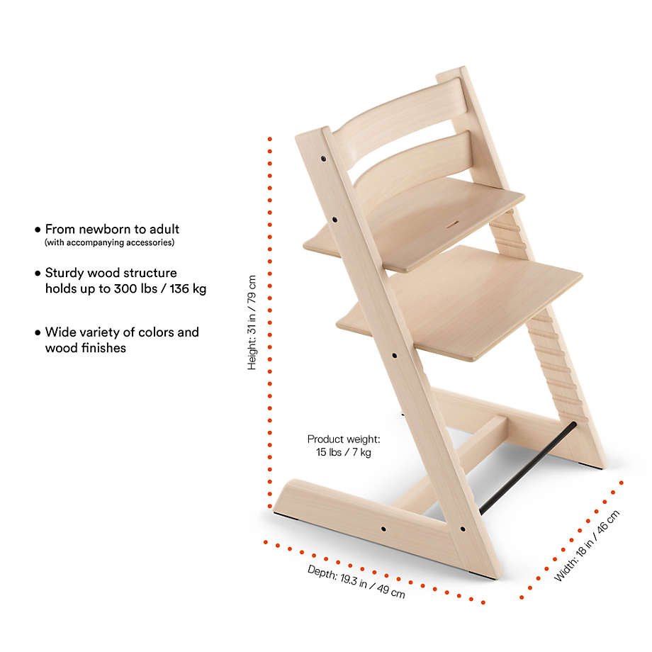 Stokke Tripp Trapp Whitewash Wood Baby & Toddler High Chair +