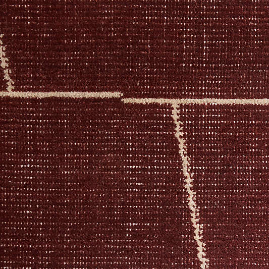 Teramo Performance Handwoven Abstract Burgundy Rug Swatch 12"x18"