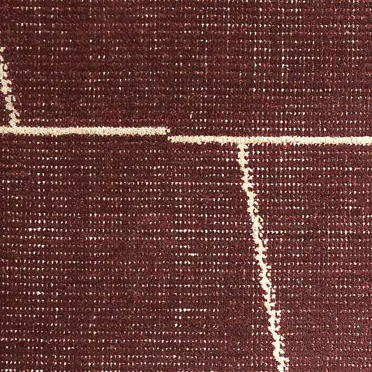 Teramo Performance Handwoven Abstract Burgundy Rug Swatch 12"x18"