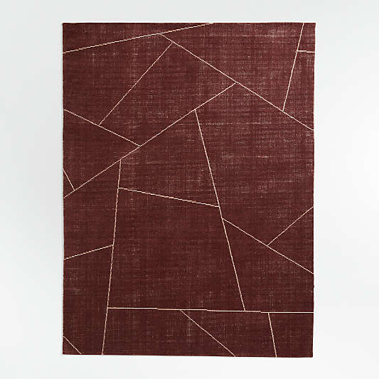 Teramo Performance Handwoven Abstract Burgundy Rug