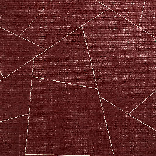 Teramo Performance Handwoven Abstract Burgundy Rug Swatch 12"x18"
