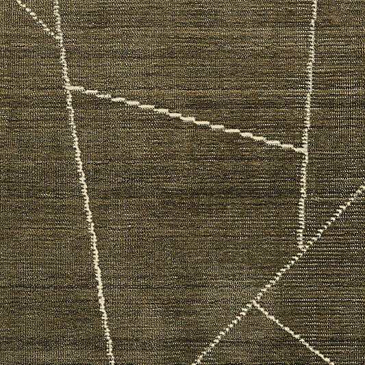 Teramo Performance Handwoven Abstract Dark Green Runner Rug 2'10"x9'