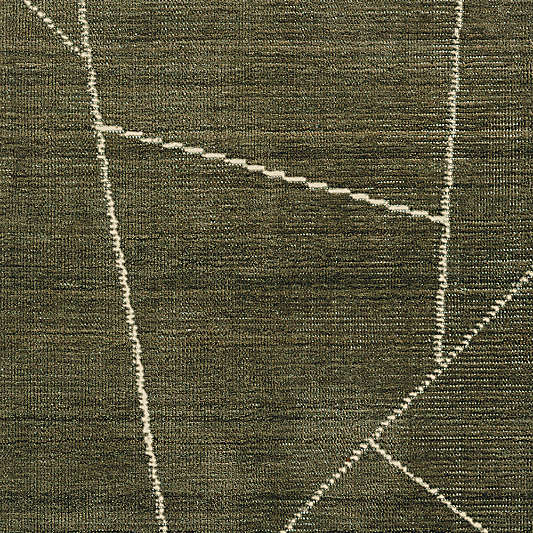 Teramo Performance Handwoven Abstract Dark Green Runner Rug 2'10"x9'