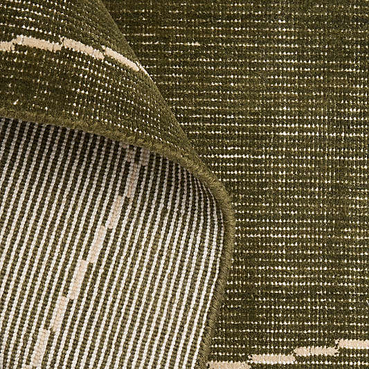 Teramo Performance Handwoven Abstract Dark Green Rug Swatch 12"x18"