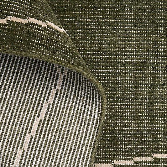 Teramo Performance Handwoven Abstract Dark Green Rug Swatch 12"x18"