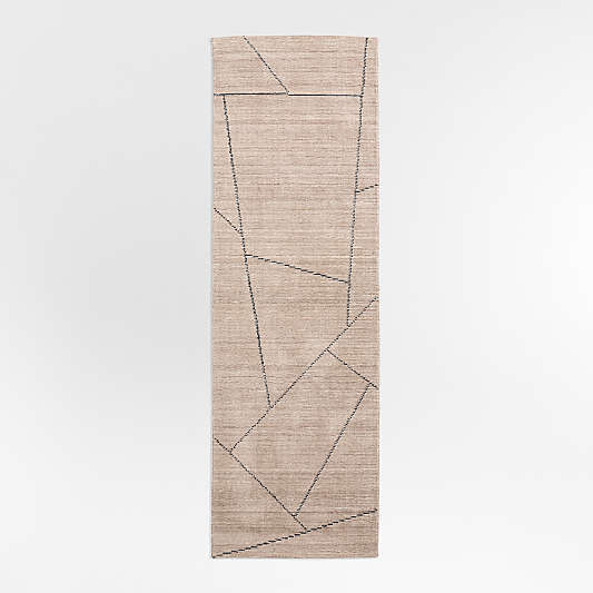 Teramo Performance Handwoven Abstract Dark Taupe Runner Rug 2'10"x9'