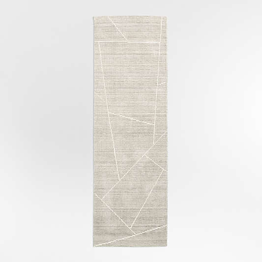 Teramo Performance Handwoven Abstract Light Blue Runner Rug 2'10"x9'