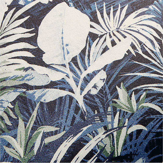 Tropical Egret Organic Cotton 20"x20" Deep Indigo Throw Pillow