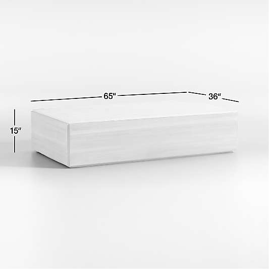 Troupe Marble and Natural Pine Wood 65" Rectangular Coffee Table