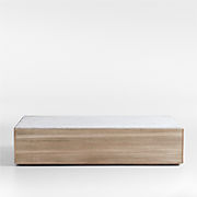Paramount Grey & White Marble 56" Rectangular Coffee Table