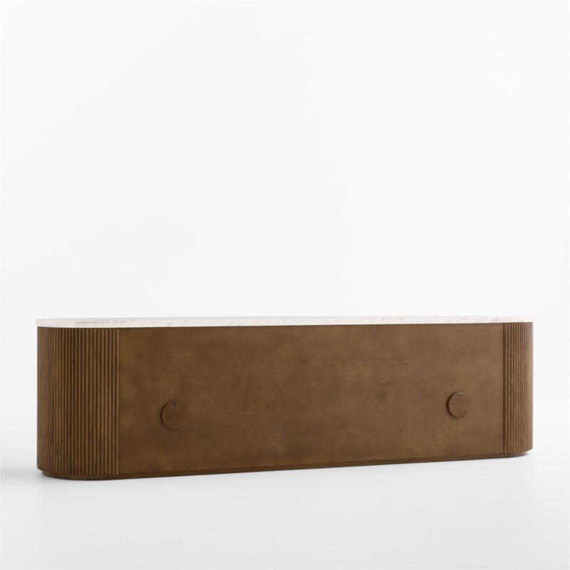 Troupe 81" Brown Oak and Marble Ribbed Storage Media Console - image 4 of 7