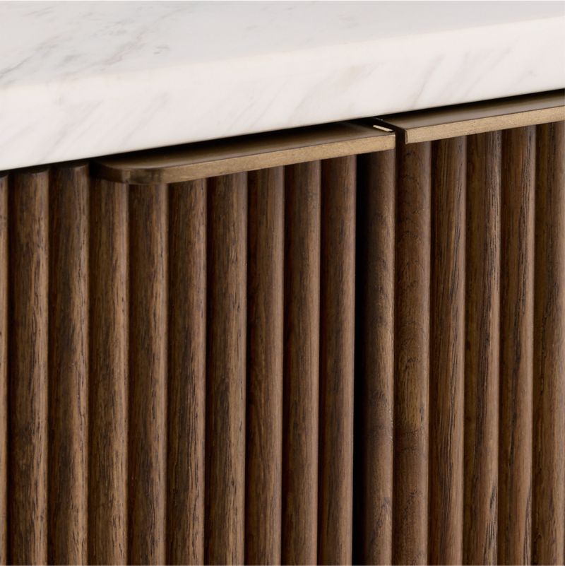 Troupe 81" Brown Oak and Marble Ribbed Storage Media Console - image 6 of 7