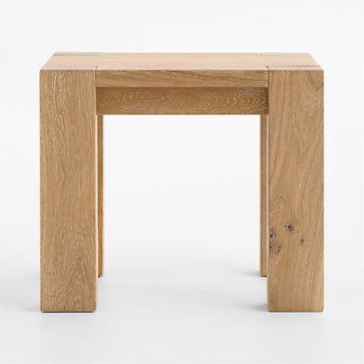 Terra Natural White Oak Wood 22" Rectangular Side Table