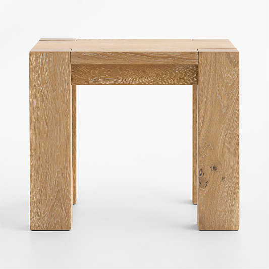 Terra Natural White Oak Wood 22" Rectangular Side Table