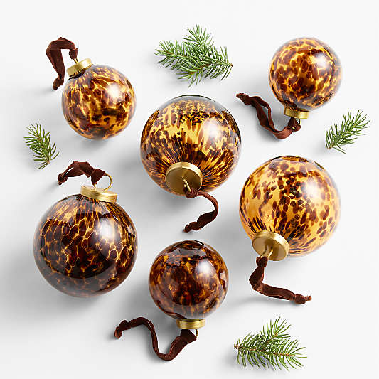 Tortoise Christmas Tree Ornaments, Boxed Set of 6
