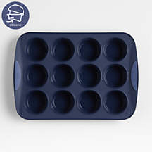 Crate & Barrel Trudeau 12-Cup Silicone Muffin Pan + Reviews | Crate & Barrel