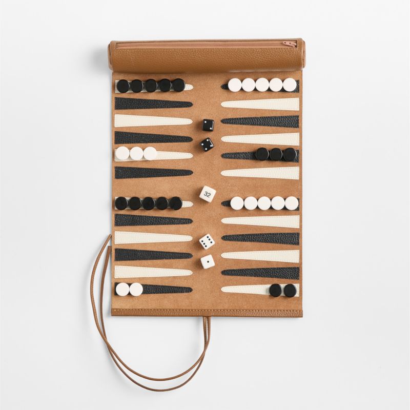Leather Travel Backgammon Game - image 3 of 6