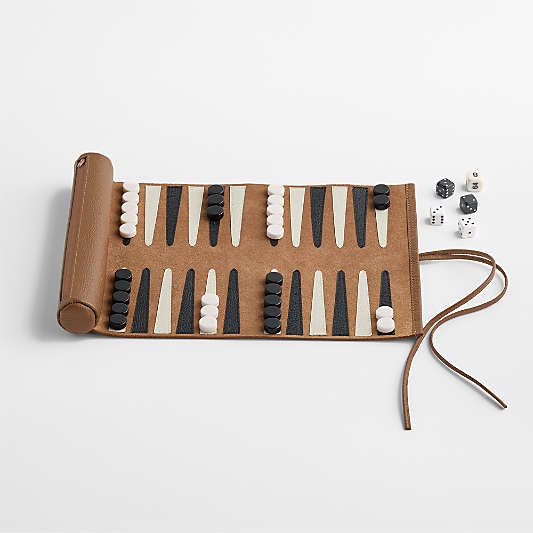Leather Travel Backgammon Game