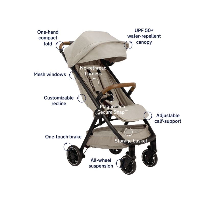 Nuna ® TRVL ™ Hazelwood Light Brown Compact Travel Baby Stroller