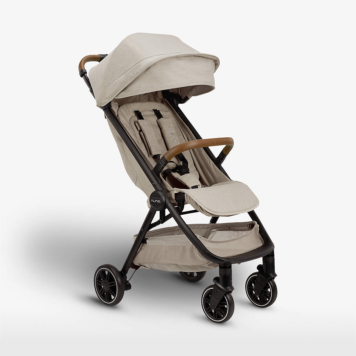 Nuna trvl LIght Brown Compact Lightweight Travel Baby Stroller + Reviews | Crate & Kids