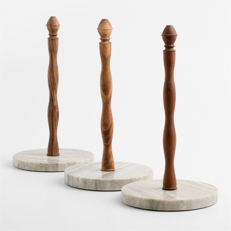 Tuscan Kitchen Marble and Wood Paper Towel Holder - image 3 of 4