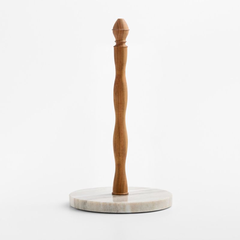 Tuscan Kitchen Marble and Wood Paper Towel Holder - image 1 of 4