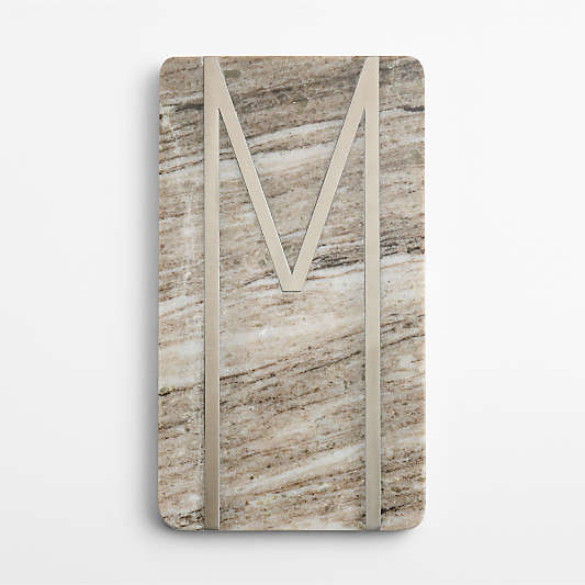 Tuscan Kitchen Marble "M" Monogram Serving Board