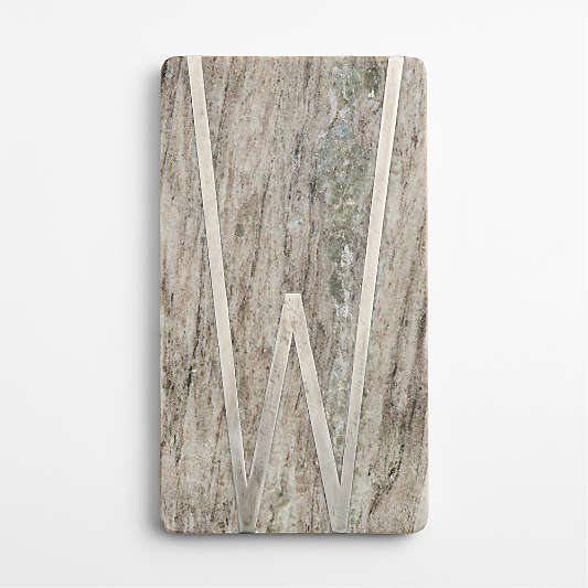 Tuscan Kitchen Marble "W" Monogram Serving Board