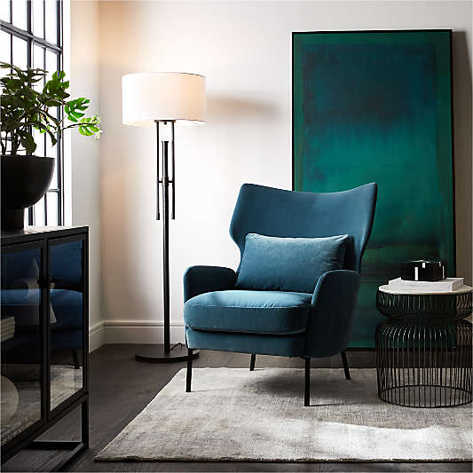 Alex Navy Blue Velvet Accent Chair