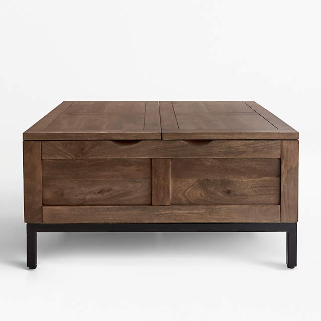 Crate and barrel tucker deals grey square trunk