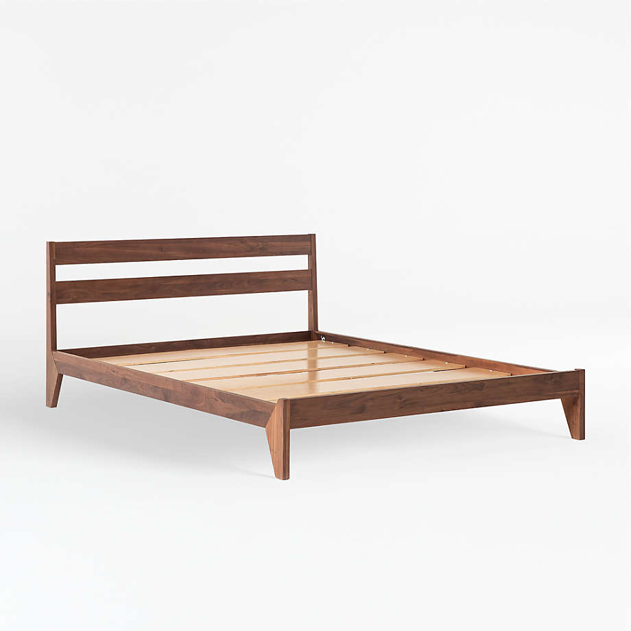 Queen walnut deals bed frame