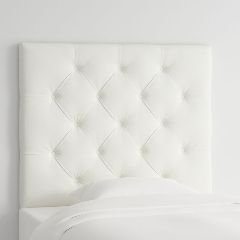 Tufted Linen White Twin Wall-Mounted Headboard - image 2 of 6