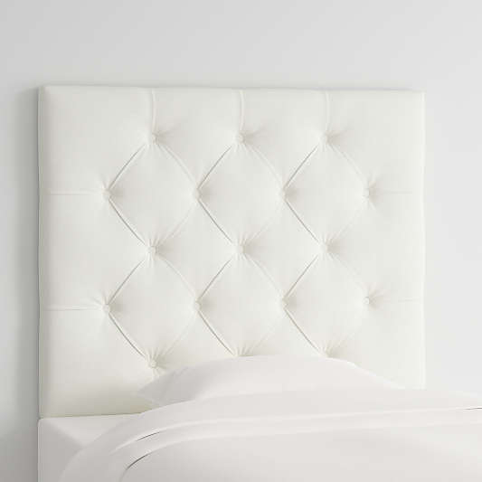 Tufted Linen White Twin Wall-Mounted Headboard