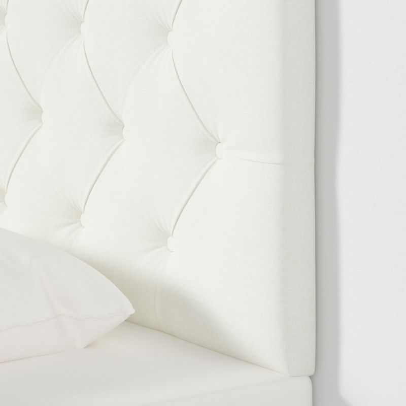 Tufted Linen White Twin Wall-Mounted Headboard - image 3 of 6