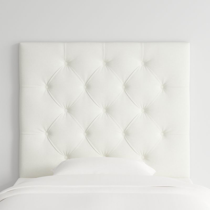 Tufted Linen White Twin Wall-Mounted Headboard - image 0 of 6