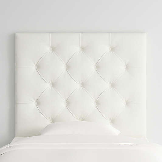 Tufted Linen White Twin Wall-Mounted Headboard