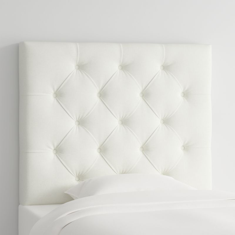 Tufted Linen White Twin Charging Wall-Mounted Headboard - image 2 of 6