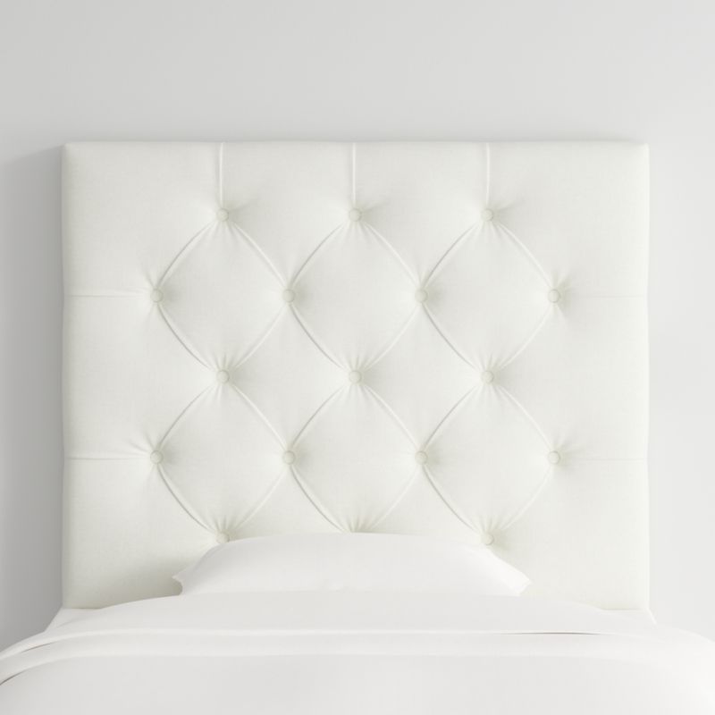 Tufted Linen White Twin Charging Wall-Mounted Headboard - image 0 of 6