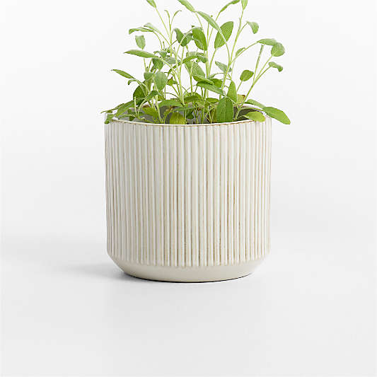 Tulu 6.25" x 6.50" White Indoor/Outdoor Ceramic Planter