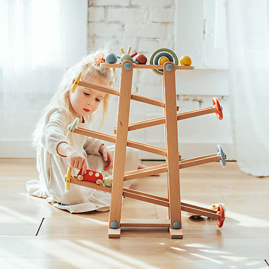 Wonder & Wise by Asweets Wooden Toddler Tumble Track Activity Toy