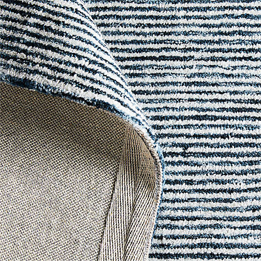 Turin Striped Navy Blue Rug Swatch 12"x18"