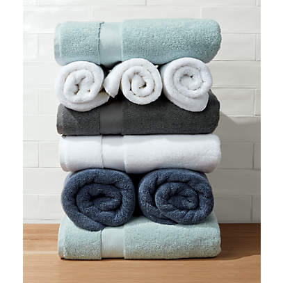 Evening Blue Organic Turkish Cotton Bath Towels, Set of 6 + Reviews