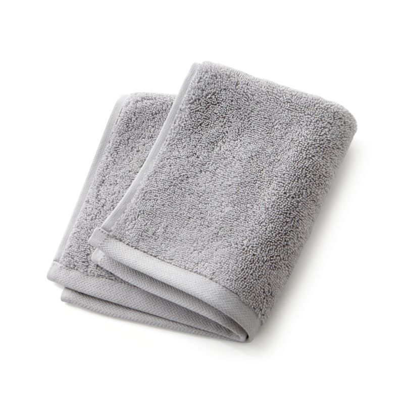 Organic Turkish Cotton Grey Washcloth + Reviews | Crate & Barrel