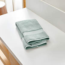 Organic Turkish Cotton Spa Blue Hand Towel + Reviews | Crate & Barrel