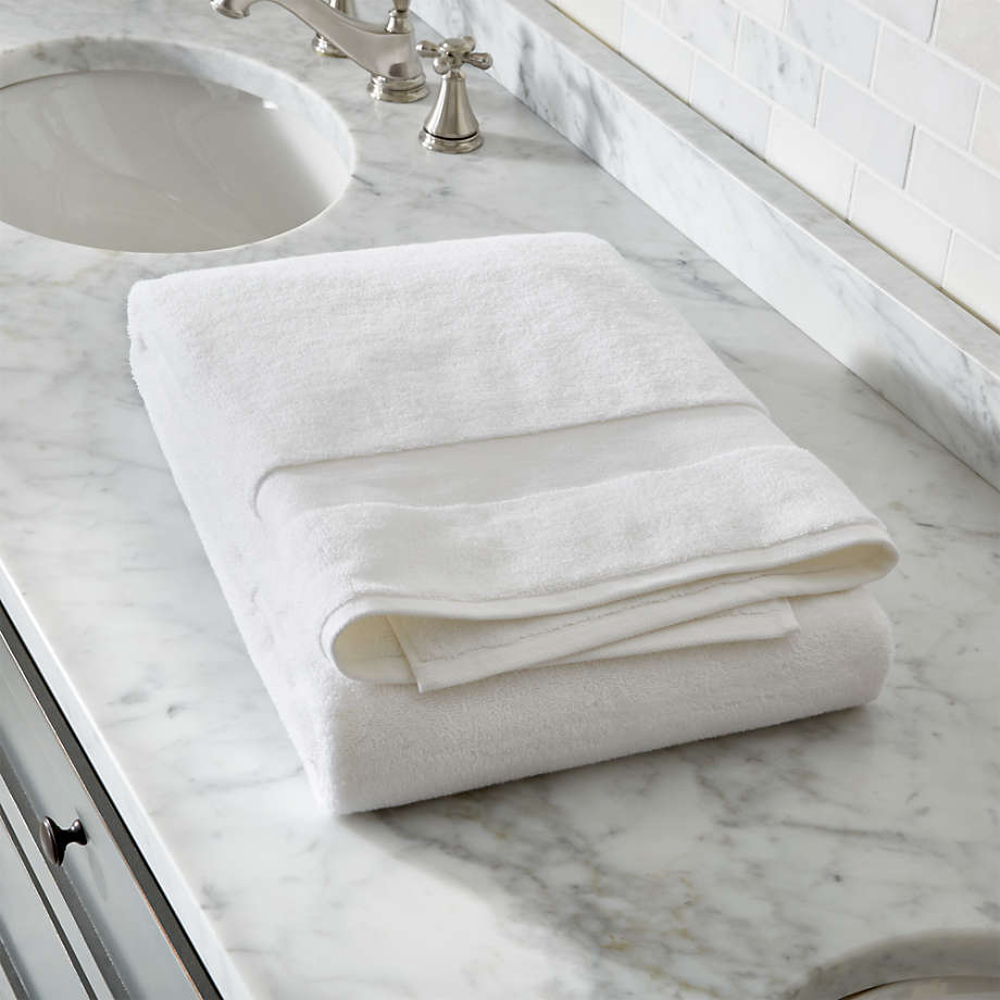 Organic Turkish Cotton White Bath Sheet + Reviews | Crate & Barrel